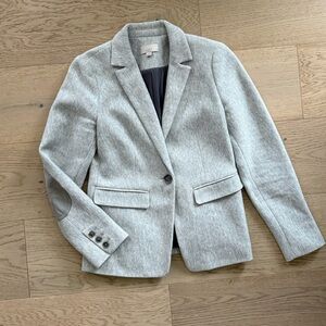 LOFT Petite Grey Herringbone Blazer | 00P